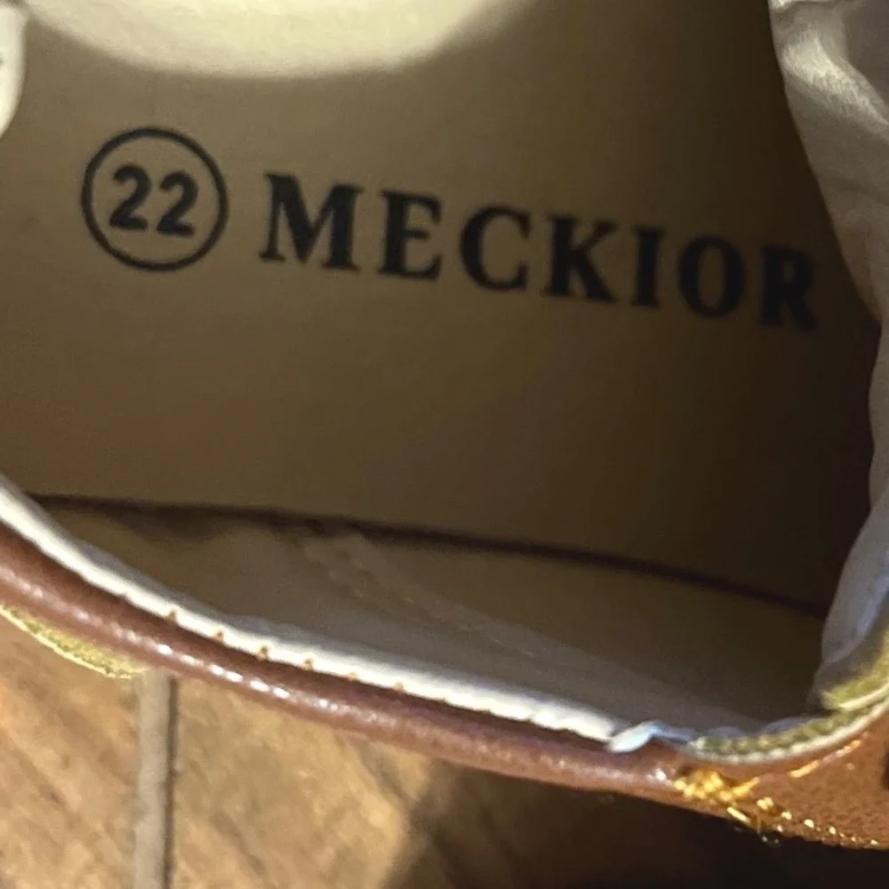 Meckior Kids Brown Leather Lace Up Wingtip Dress Shoes - Size 22 EU/US 6 Toddler
